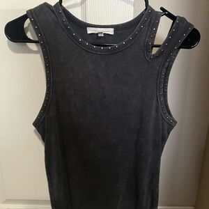 Gilded Intent Ribbed Stud-Detail Tank Top